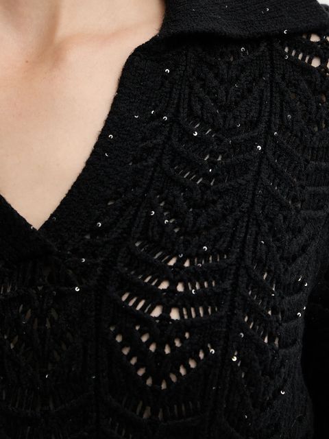 Fracomina sweter damski kolor czarny ciepły FS25WT7032K53801