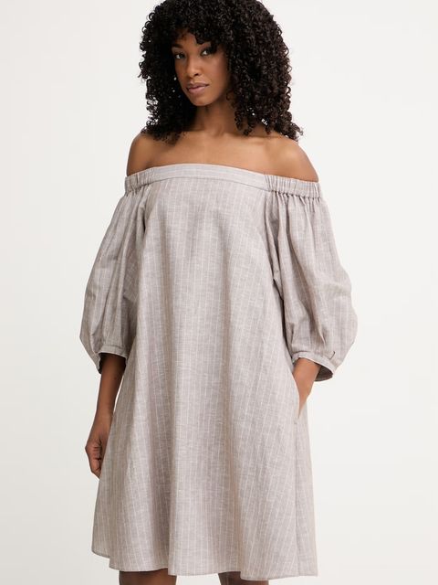 MM by Max Mara sukienka z lnem FUGGITO - zdjęcie produktu nr 1