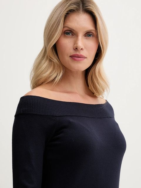 United Colors of Benetton sweter damski kolor granatowy lekki 1W2AD10E0