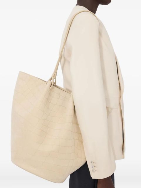 LouLou de Saison Rudy embossed-logo tote bag - Neutrals