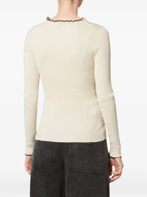 ISABEL MARANT x Izae ruffled trim cardigan - Neutrals