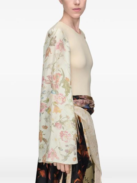 Maison Margiela floral sleeve body - Neutrals