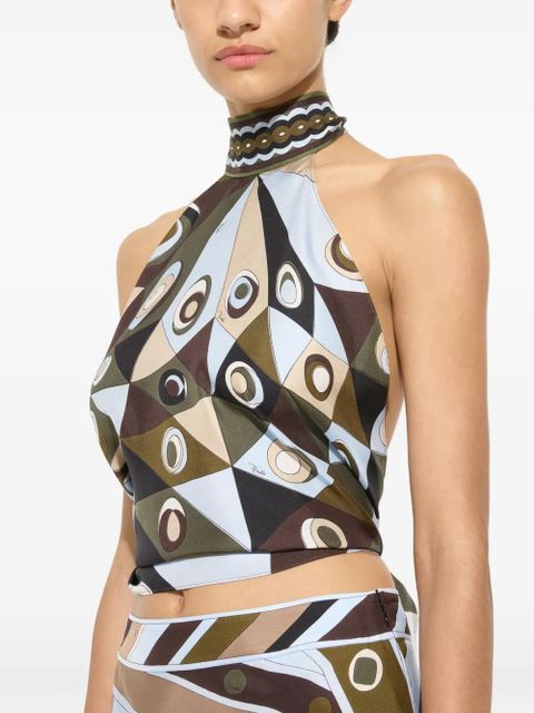PUCCI Occhi-print halter top - Brown
