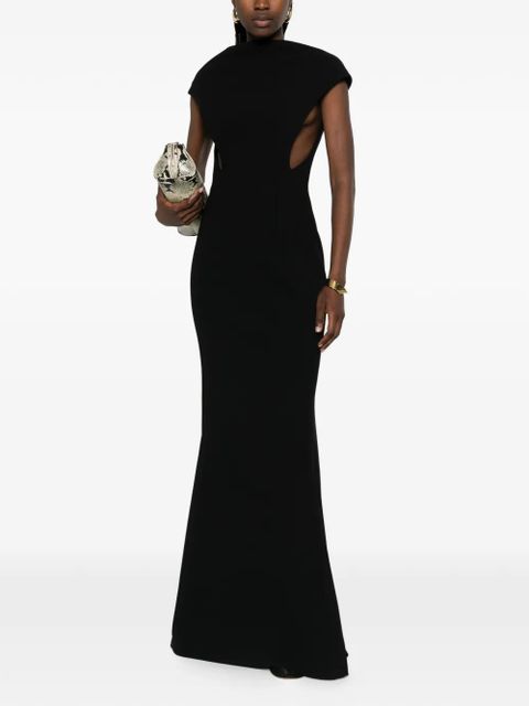 Jil Sander cap-sleeves maxi dress - Black - zdjęcie produktu nr 2