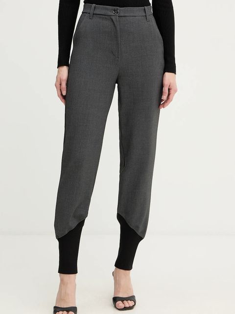 Pinko spodnie damskie kolor szary high waist 106120 A2ZT - zdjęcie produktu nr 1