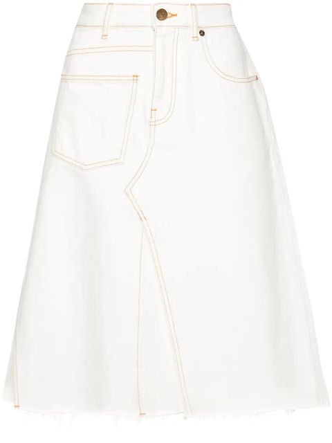 Tory Burch Deconstructed denim skirt - Neutrals - zdjęcie produktu nr 1