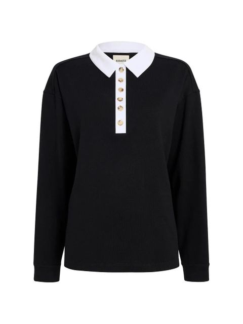 KHAITE Faithful button-up polo top - Black - zdjęcie produktu nr 1