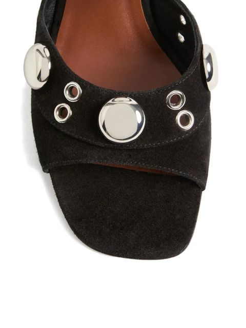 Valentino Garavani studs logo-plaque sandals - Black