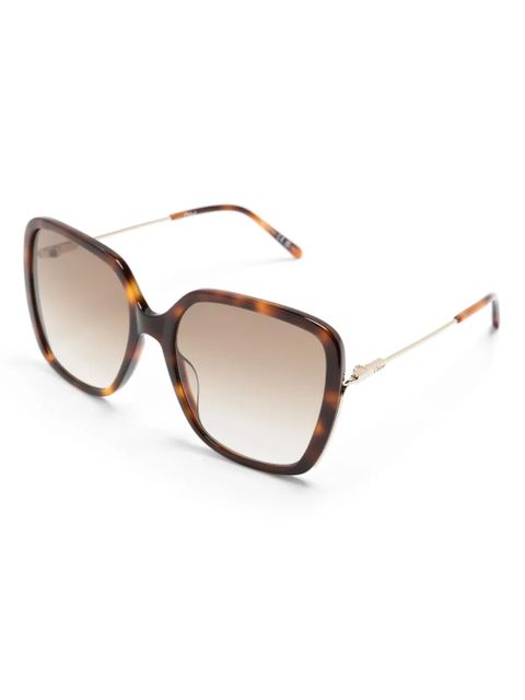 Chloé Eyewear tortoiseshell-effect square-frame sunglasses - Brown - zdjęcie produktu nr 2