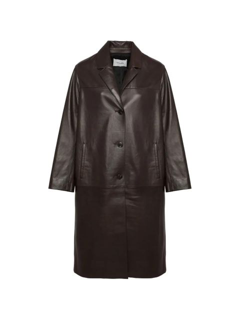 Yves Salomon straight leather coat - Brown - zdjęcie produktu nr 1