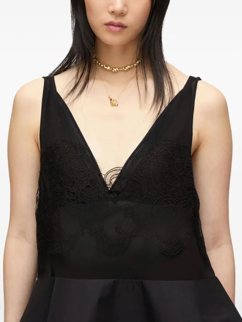 3.1 Phillip Lim lace-panel peplum top - Black