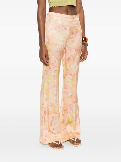 SANDRO floral-pattern trousers - Orange