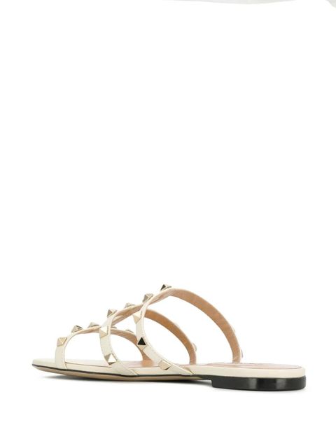 Valentino Garavani Rockstud flat sandals - White