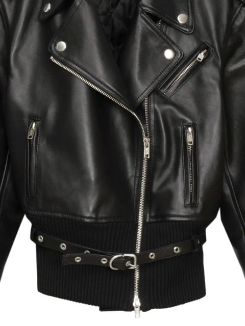 3.1 Phillip Lim belted leather biker jacket - Black
