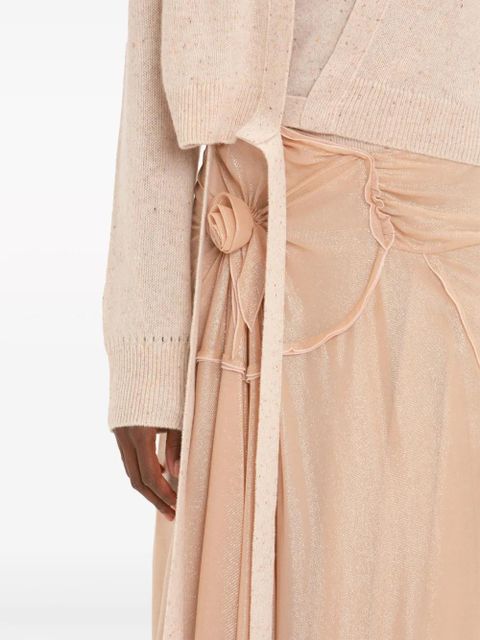 Victoria Beckham wrap-front cashmere cardigan - Neutrals