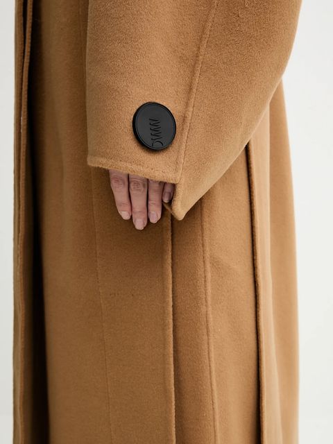 MMC STUDIO płaszcz wełniany kolor brązowy VESPERE.COAT