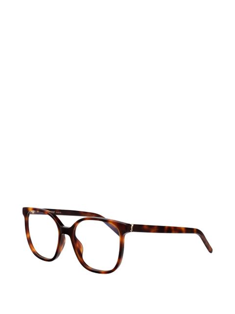 Saint Laurent tortoiseshell-effect square-frame glasses - Brown - zdjęcie produktu nr 2