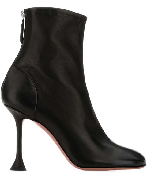 Amina Muaddi 95mm Iris leather boots - Black - zdjęcie produktu nr 1