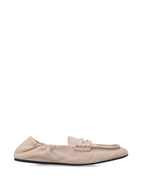 Miu Miu ruched moccasin loafers - Neutrals - zdjęcie produktu nr 1