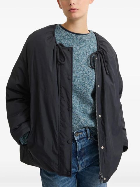 Yves Salomon drawstring-neck down jacket - Blue