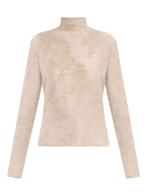 GANNI high-neck button sweater - Neutrals - zdjęcie produktu nr 1