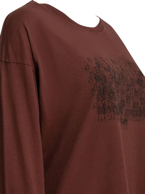 Maison Margiela logo-print long-sleeve T-shirt - Brown