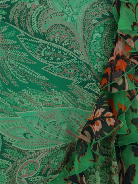 ETRO paisley-print silk skirt - Green