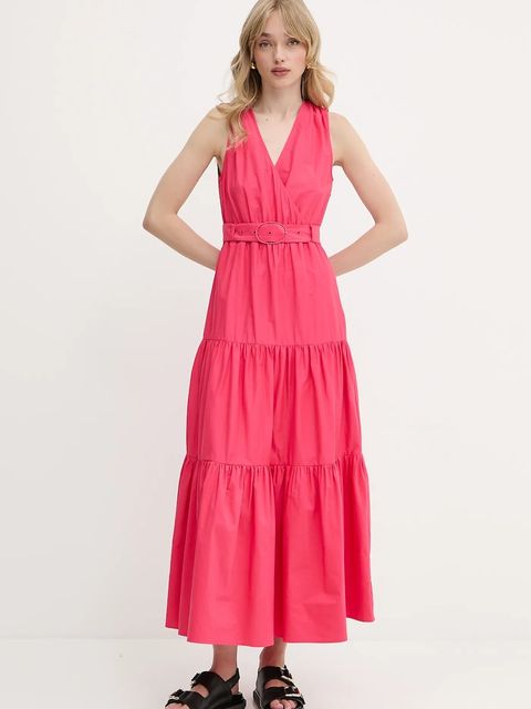 Morgan sukienka kolor różowy maxi rozkloszowana RASKA