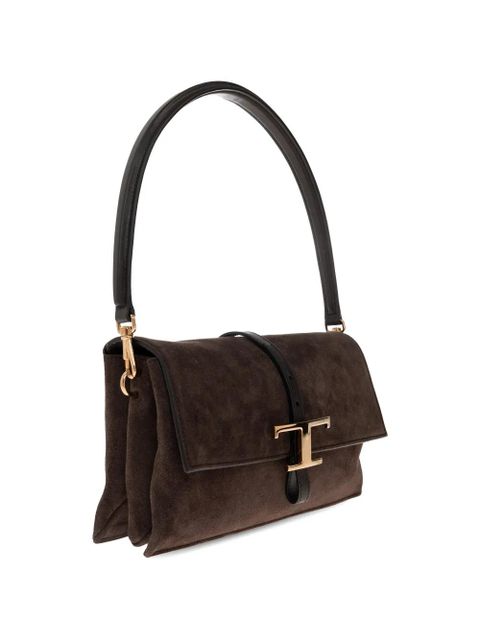 Tod's mini T Timeless suede tote bag - Brown