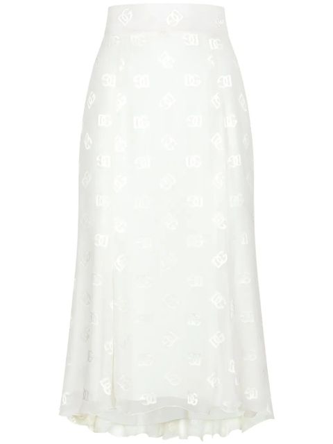Dolce & Gabbana DG logo godet skirt - White - zdjęcie produktu nr 1