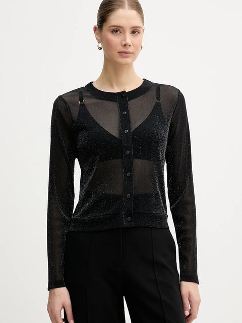 United Colors of Benetton kardigan damski kolor czarny lekki 33UXD500Y - zdjęcie produktu nr 1