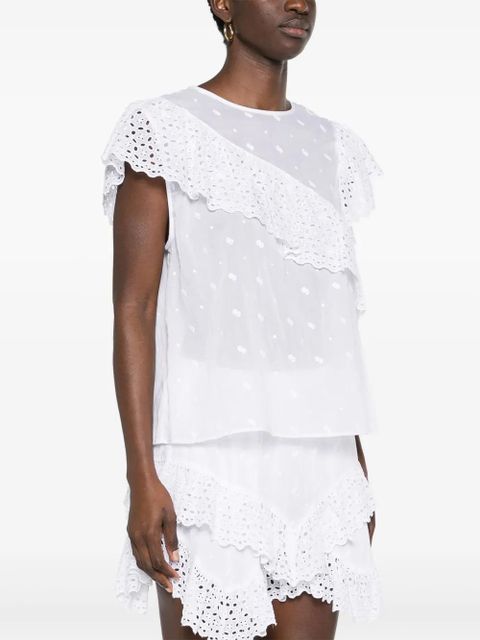 MARANT ÉTOILE Sorani broderie-anglaise blouse - White - zdjęcie produktu nr 2