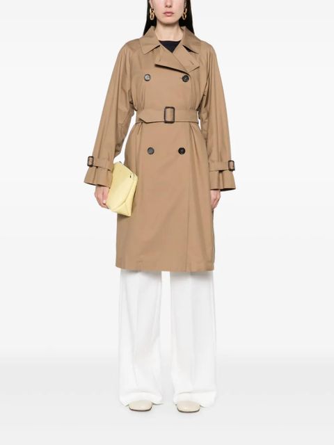 Max Mara gabardine-weave trench coat - Brown