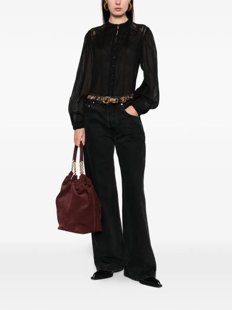 MARANT ÉTOILE Greicy lace-panel top - Black