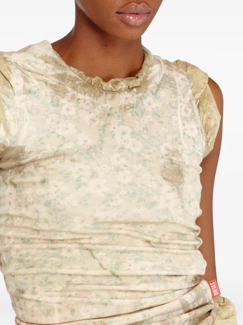 Diesel ruffled floral blouse - Neutrals