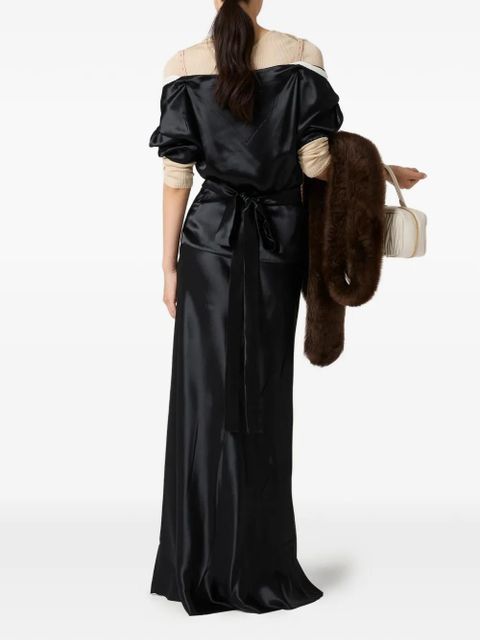 Miu Miu satin-effect maxi dress - Black - zdjęcie produktu nr 2