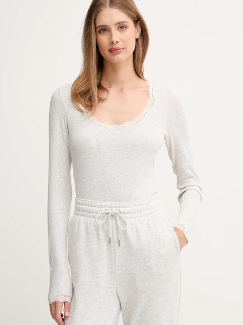 Tommy Hilfiger longsleeve piżamowy kolor szary UW0UW06071