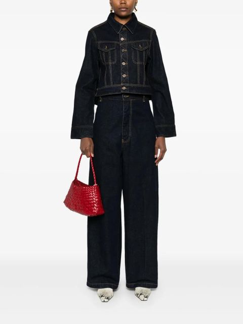 Victoria Beckham cropped denim jacket - Blue