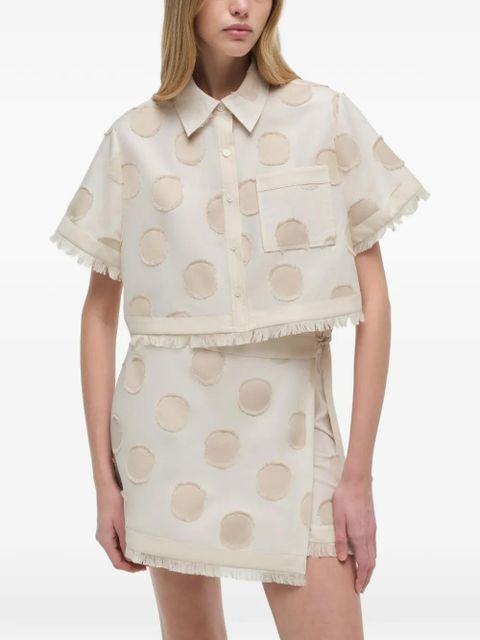 Simkhai Topanga polka-dot frayed shirt - Neutrals