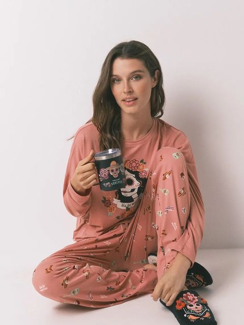 women'secret piżama damska kolor pomarańczowy 3132144