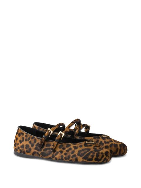 Prada leopard-print ballerina flats - Brown