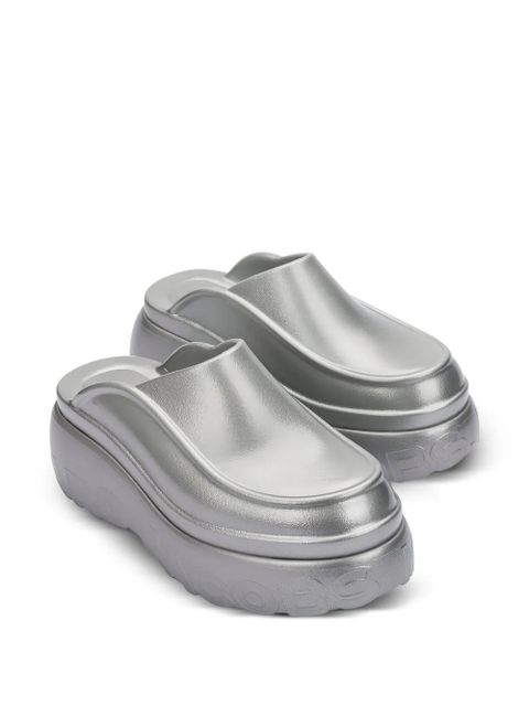 Marc Jacobs x Melissa logo-embossed mules - Silver - zdjęcie produktu nr 2