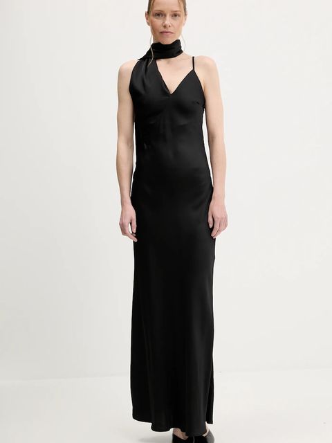 Answear.LAB sukienka kolor czarny maxi prosta - zdjęcie produktu nr 2