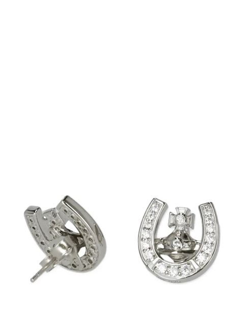 Vivienne Westwood horseshoe embellished earrings - Silver