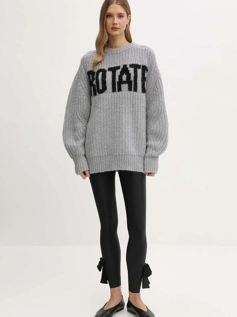 Rotate sweter z dodatkiem wełny damski kolor szary 114641039 - zdjęcie produktu nr 2