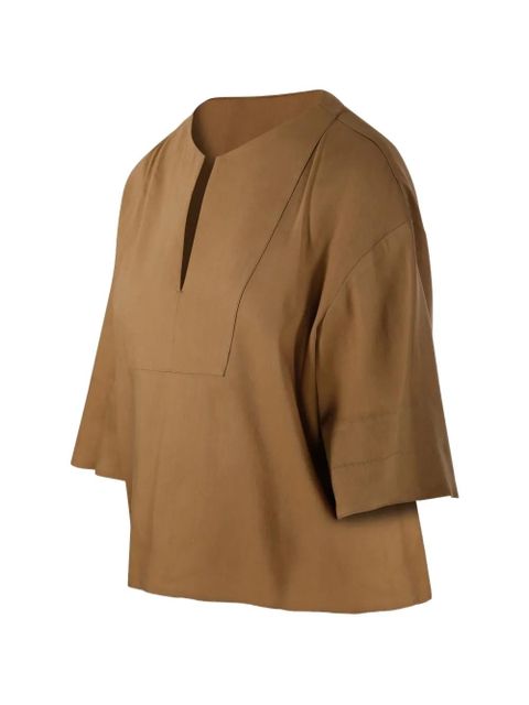 Max Mara V-neck short-sleeved top - Neutrals