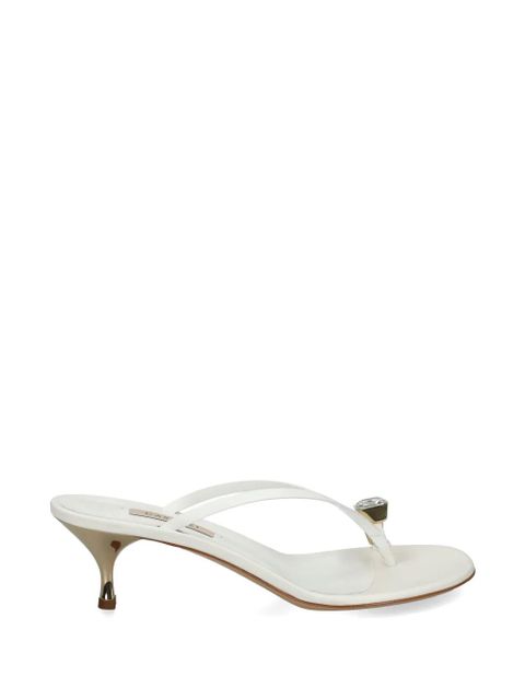 Casadei crystal-embellished leather sandals - White - zdjęcie produktu nr 1