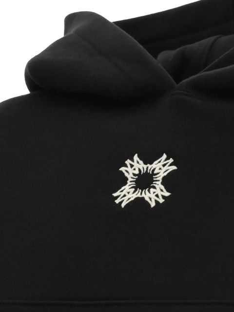 AMIRI logo-embroidered cropped hoodie - Black