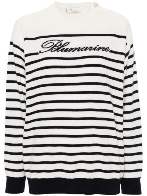 Blumarine logo-intarsia sweater - Neutrals - zdjęcie produktu nr 1