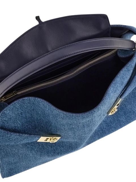 Ferragamo Hug Soft denim shoulder bag - Blue